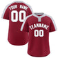 Custom Crimson White-Gray Classic Style Authentic Two-Button Softball Jersey