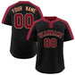 Custom Black Crimson-Black Classic Style Authentic Two-Button Softball Jersey