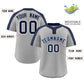 Custom Gray Navy-White Classic Style Authentic Two-Button Softball Jersey Limited