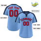Custom Light Blue Red-Navy Classic Style Authentic Two-Button Softball Jersey Limited