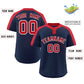 Custom Navy Red-White Classic Style Authentic Two-Button Softball Jersey Limited