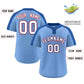 Custom Light Blue White-Royal Classic Style Authentic Two-Button Softball Jersey Limited
