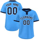 Custom Powder Blue Navy-White Classic Style Authentic Two-Button Softball Jersey