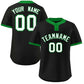 Custom Black White-Kelly Green Classic Style Authentic Two-Button Softball Jersey