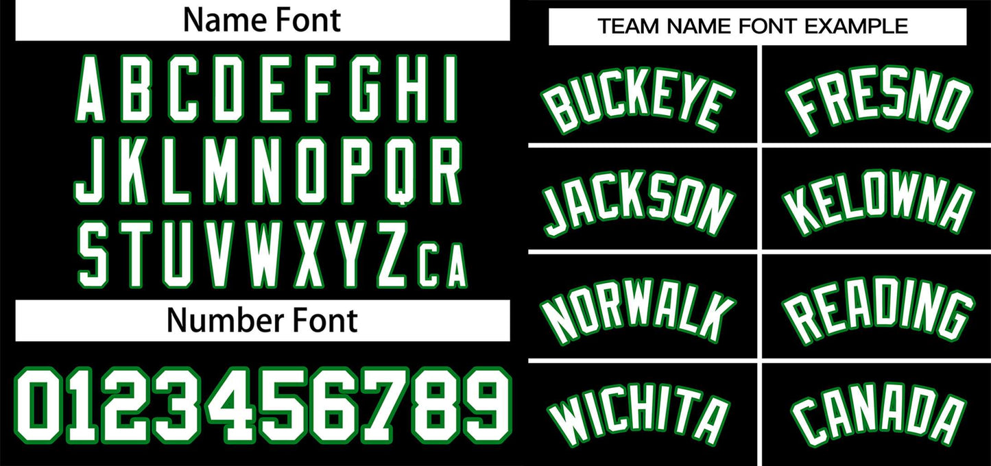 Custom Black White-Kelly Green Classic Style Authentic Two-Button Softball Jersey Limited