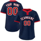 Custom Navy White-Red Classic Style Authentic Two-Button Softball Jersey