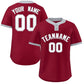 Custom Crimson White-Gray Classic Style Authentic Two-Button Softball Jersey