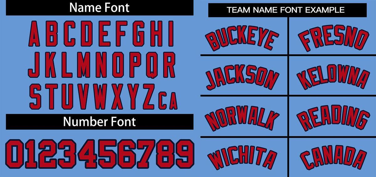 Custom Light Blue Red Classic Style Authentic Two-Button Softball Jersey Limited