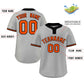 Custom Gray Orange-Black Classic Style Authentic Two-Button Softball Jersey Limited