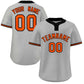 Custom Gray Orange-Black Classic Style Authentic Two-Button Softball Jersey