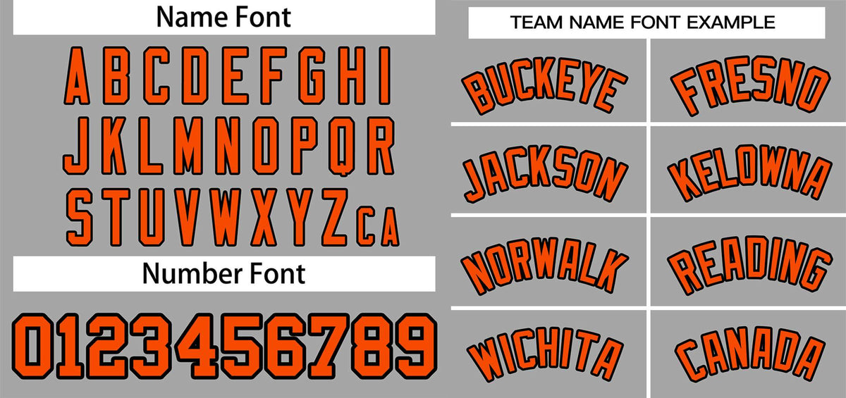 Custom Gray Orange-Black Classic Style Authentic Two-Button Softball Jersey Limited