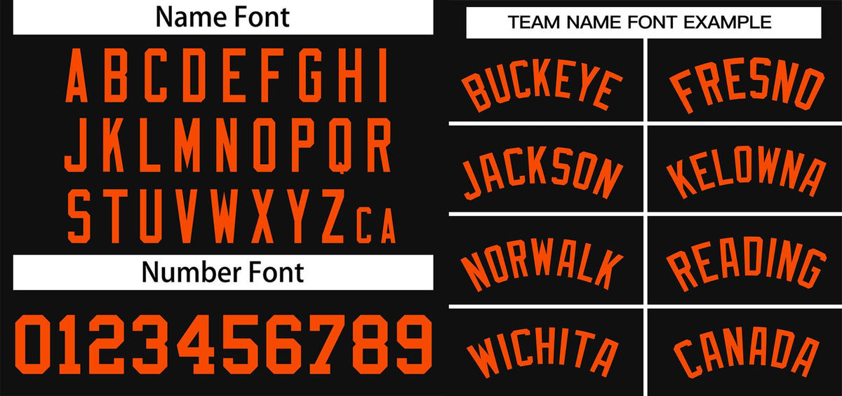 Custom Black Orange Classic Style Authentic Two-Button Softball Jersey Limited