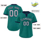 Custom Aqua Gray-Navy Classic Style Authentic Two-Button Softball Jersey Limited