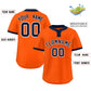 Custom Orange Navy-White Classic Style Authentic Two-Button Softball Jersey Limited