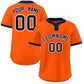 Custom Orange Navy-White Classic Style Authentic Two-Button Softball Jersey