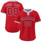 Custom Red Red-White Classic Style Authentic Two-Button Softball Jersey