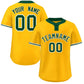 Custom Gold Kelly Green-White Classic Style Authentic Two-Button Softball Jersey