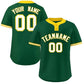 Custom Green White-Gold Classic Style Authentic Two-Button Softball Jersey