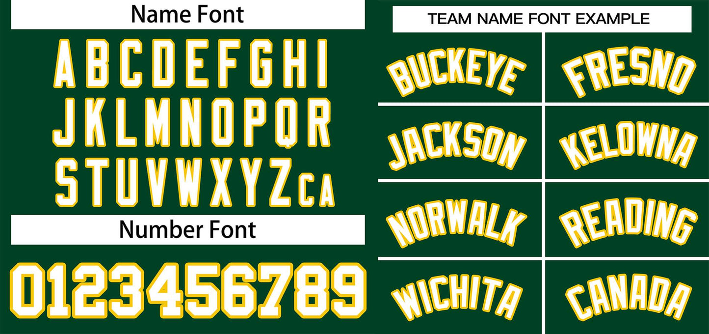 Custom Green White-Gold Classic Style Authentic Two-Button Softball Jersey Limited