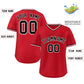 Custom Red Black-White Classic Style Personalized Authentic Pullover Baseball Jersey Limited