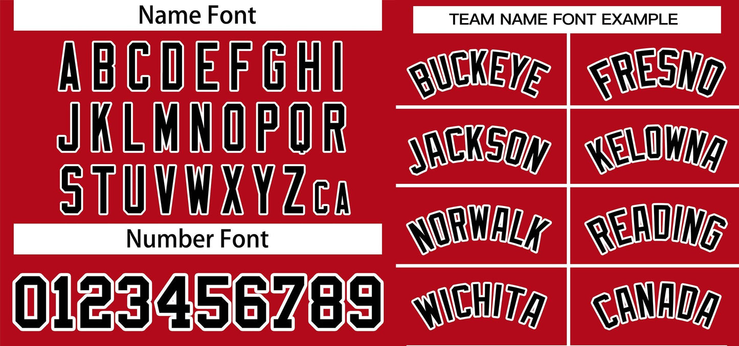 Custom Red Black-White Classic Style Personalized Authentic Pullover Baseball Jersey Limited