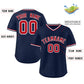 Custom Navy Red Classic Style Personalized Authentic Pullover Baseball Jersey Limited