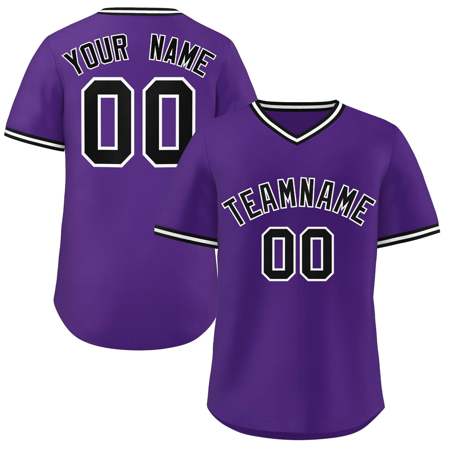Custom Purple Classic Style Personalized Authentic Pullover Baseball Jersey