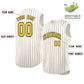 Custom Cream Gold-Black Sleeveless Stripe Fashion Baseball Jersey Limited