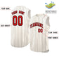 Custom Cream Red-Black Sleeveless Stripe Fashion Baseball Jersey Limited