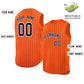 Custom Orange Navy-White Sleeveless Stripe Fashion Baseball Jersey Limited