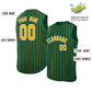 Custom Green Yellow-White Sleeveless Stripe Fashion Baseball Jersey Limited