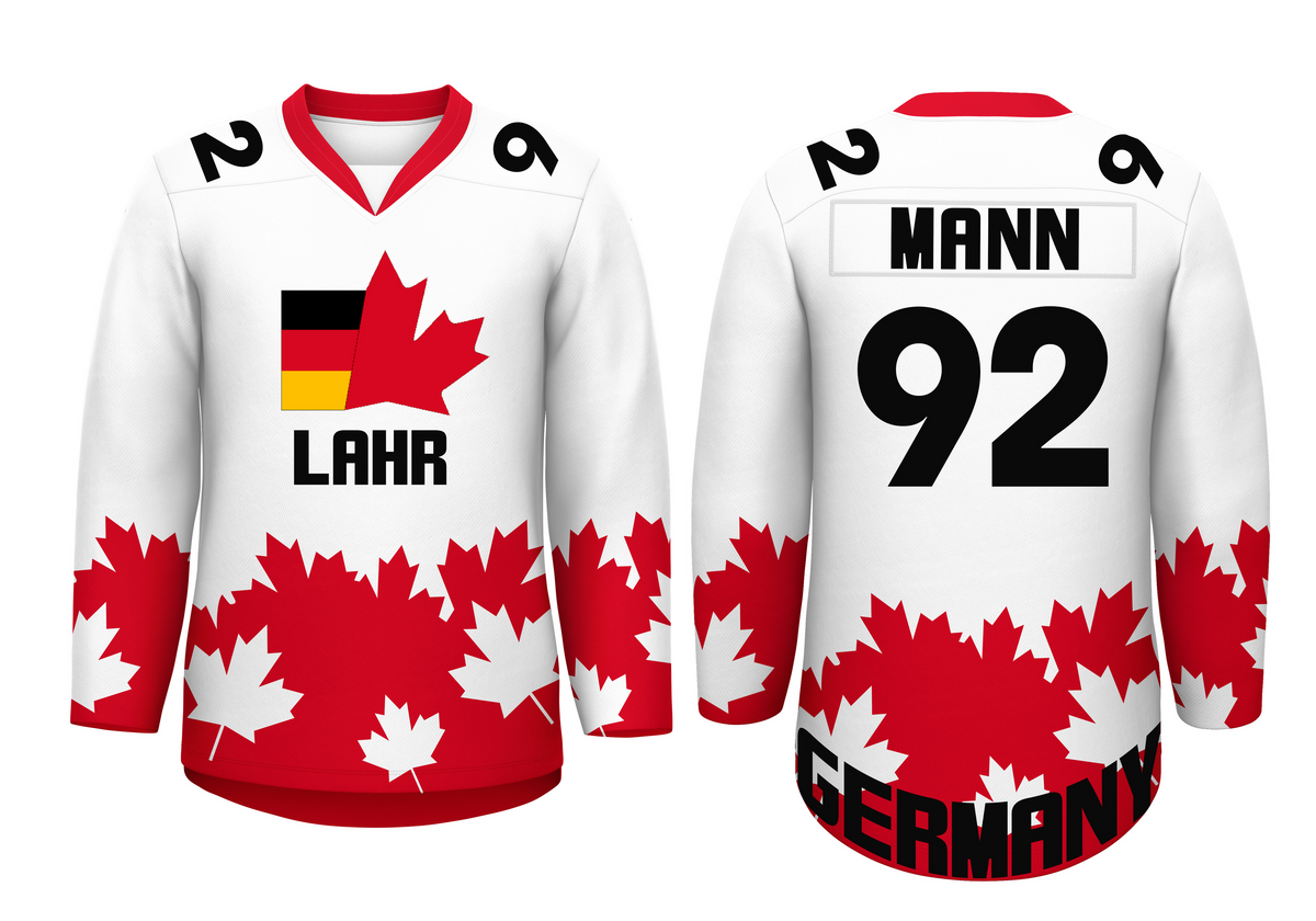 Fans-Made|Custom White Red-Black Personalized Raglan Sleeves V-Neck Hockey Jersey ��� Available for Reorder