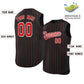 Custom Black Red-White Sleeveless Stripe Fashion Baseball Jersey Limited