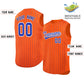 Custom Orange Royal-White Sleeveless Stripe Fashion Baseball Jersey Limited
