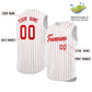 Custom White Red-White Sleeveless Stripe Fashion Baseball Jersey Limited