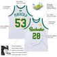 Custom White Kelly Green-Gold Authentic Throwback Basketball Jersey Limited