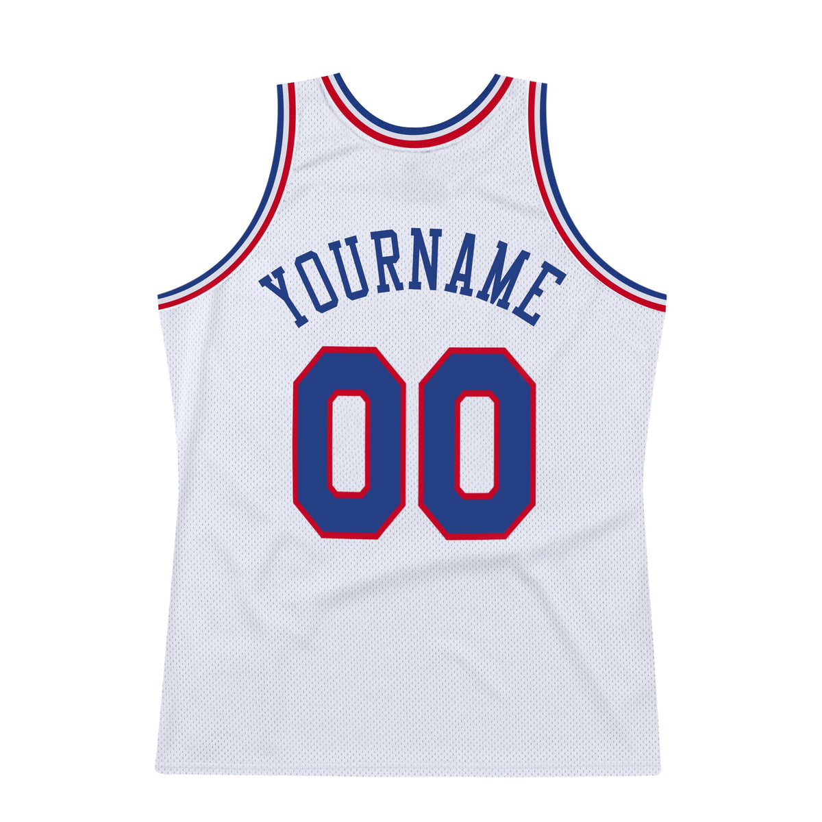 Custom White Royal-Red Authentic Throwback Basketball Jersey Limited