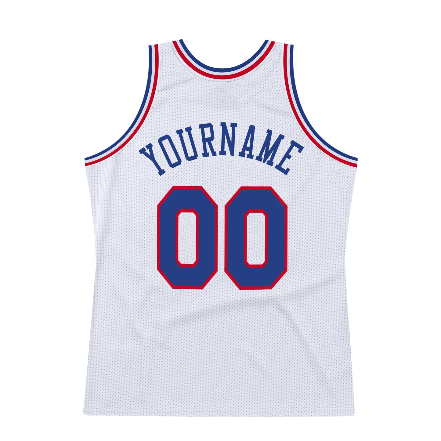 Custom White Royal-Red Authentic Throwback Basketball Jersey Limited