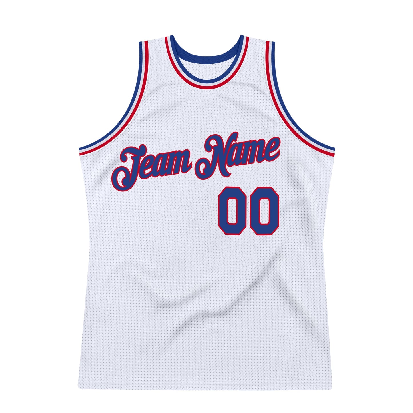 Custom White Royal-Red Authentic Throwback Basketball Jersey Limited
