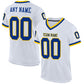 Custom White Royal-Gold Mesh Authentic Throwback Football Jersey Limited