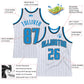 Custom White Black Pinstripe Blue-Gray Authentic Basketball Jersey Limited