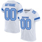 Custom White Light Blue-Royal Mesh Authentic Football Jersey Limited