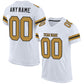 Custom White Old Gold-Black Mesh Authentic Football Jersey Limited