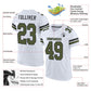 Custom White Olive-Black Mesh Authentic Football Jersey Limited