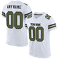 Custom White Olive-Black Mesh Authentic Football Jersey Limited