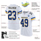 Custom White Royal-Gold Mesh Authentic Football Jersey Limited
