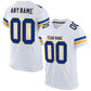 Custom White Royal-Gold Mesh Authentic Football Jersey Limited
