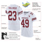 Custom White Burgundy-Gray Mesh Authentic Football Jersey Limited