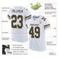Custom White Steel Gray-Old Gold Mesh Authentic Football Jersey Limited