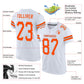 Custom White Orange-Gray Mesh Authentic Football Jersey Limited